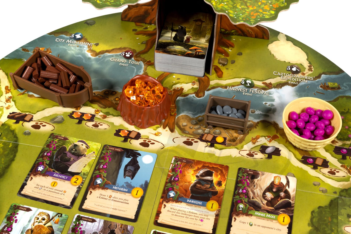 Starling Games Everdell Deluxe Resource Vessels leaf card holders for quick event reference