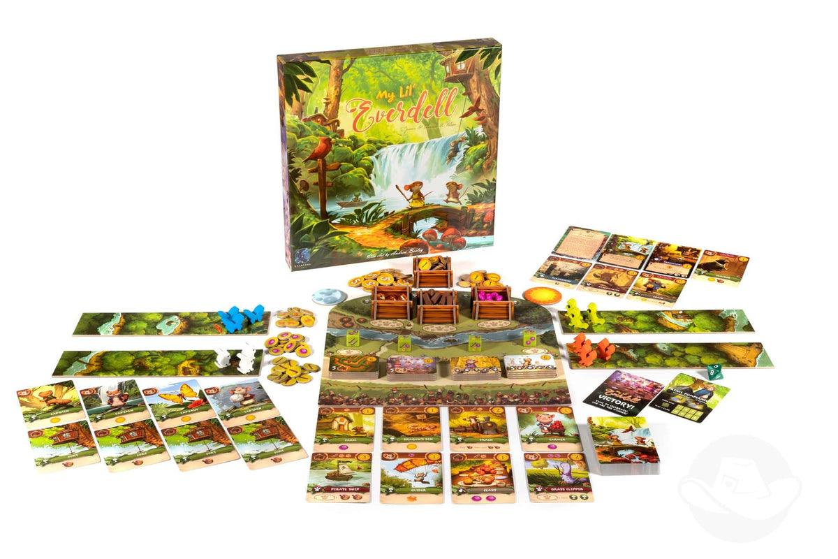 Starling Games My Lil’ Everdell card art features charming woodland scenes.