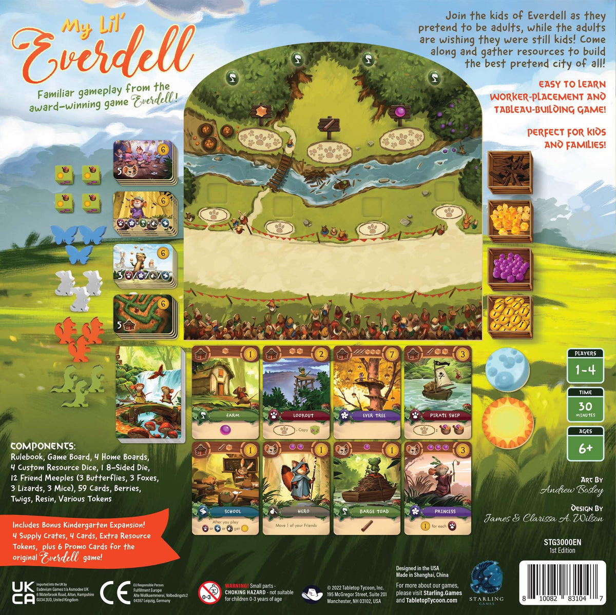 Starling Games My Lil’ Everdell game board and pieces set up for quick rounds.