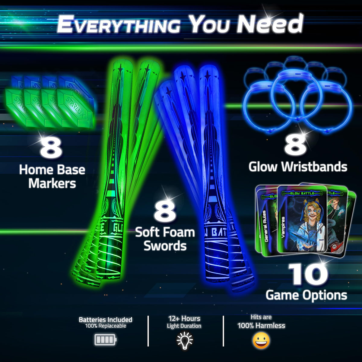 Starlux Glow Battle soft foam swords for safe play