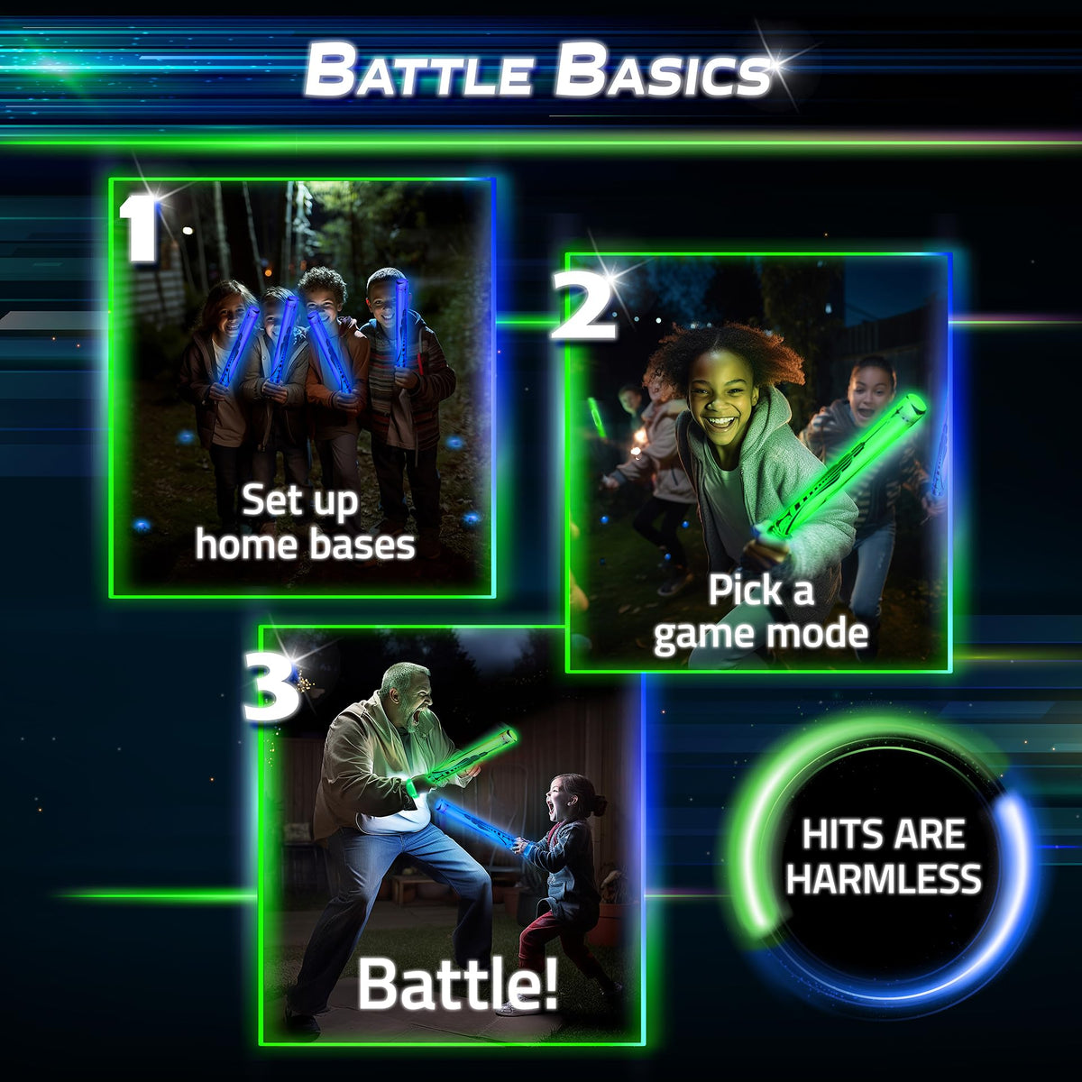 Starlux Glow Battle zone markers glow to define the play area