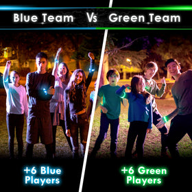 Starlux glow bracelets with bright LEDs enhance after-sunset neighborhood games.