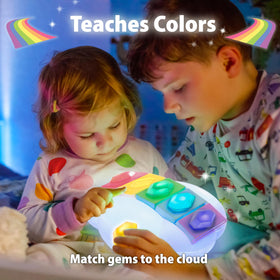 Starlux Protectors rainbow gems feature replaceable batteries for long play sessions.