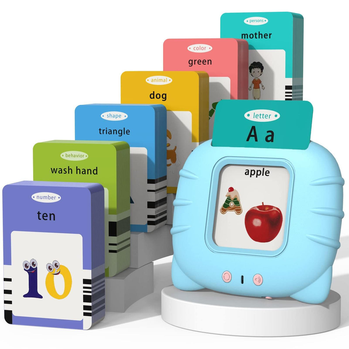 Startcan Talking Cards blue gift pack shown for a ready-to-gift learning set.