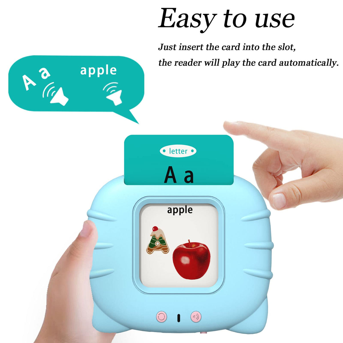 Startcan Talking Cards reader in action shows words and sounds for engaging practice.