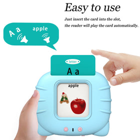 Startcan Talking Cards reader in action shows words and sounds for engaging practice.