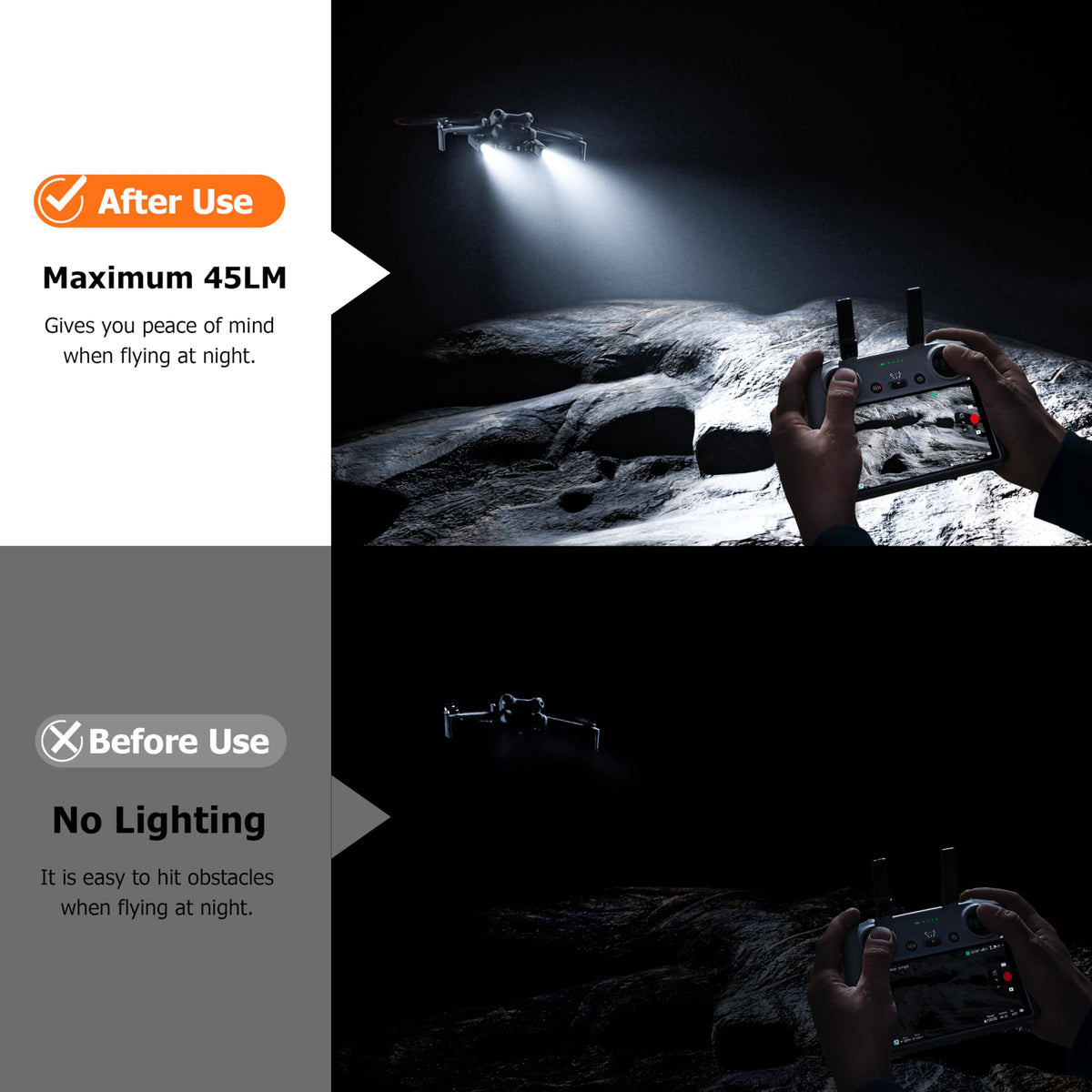 STARTRC LED light on the right side improves daytime orientation and safety