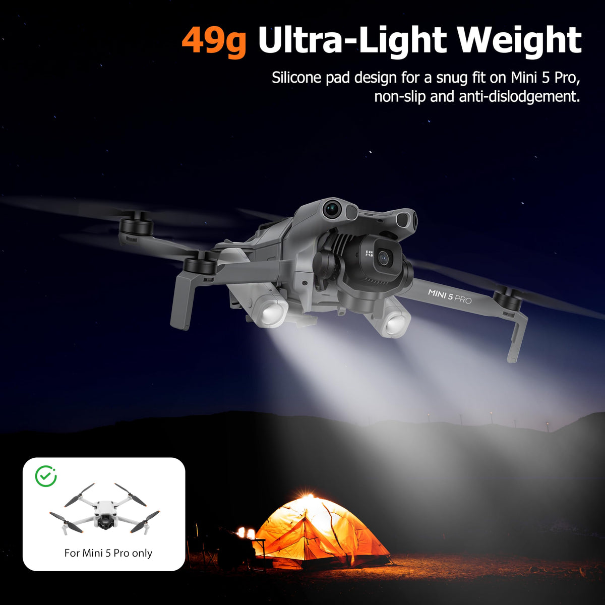 STARTRC spotlight closeup shows durable ABS body and secure propeller clamps