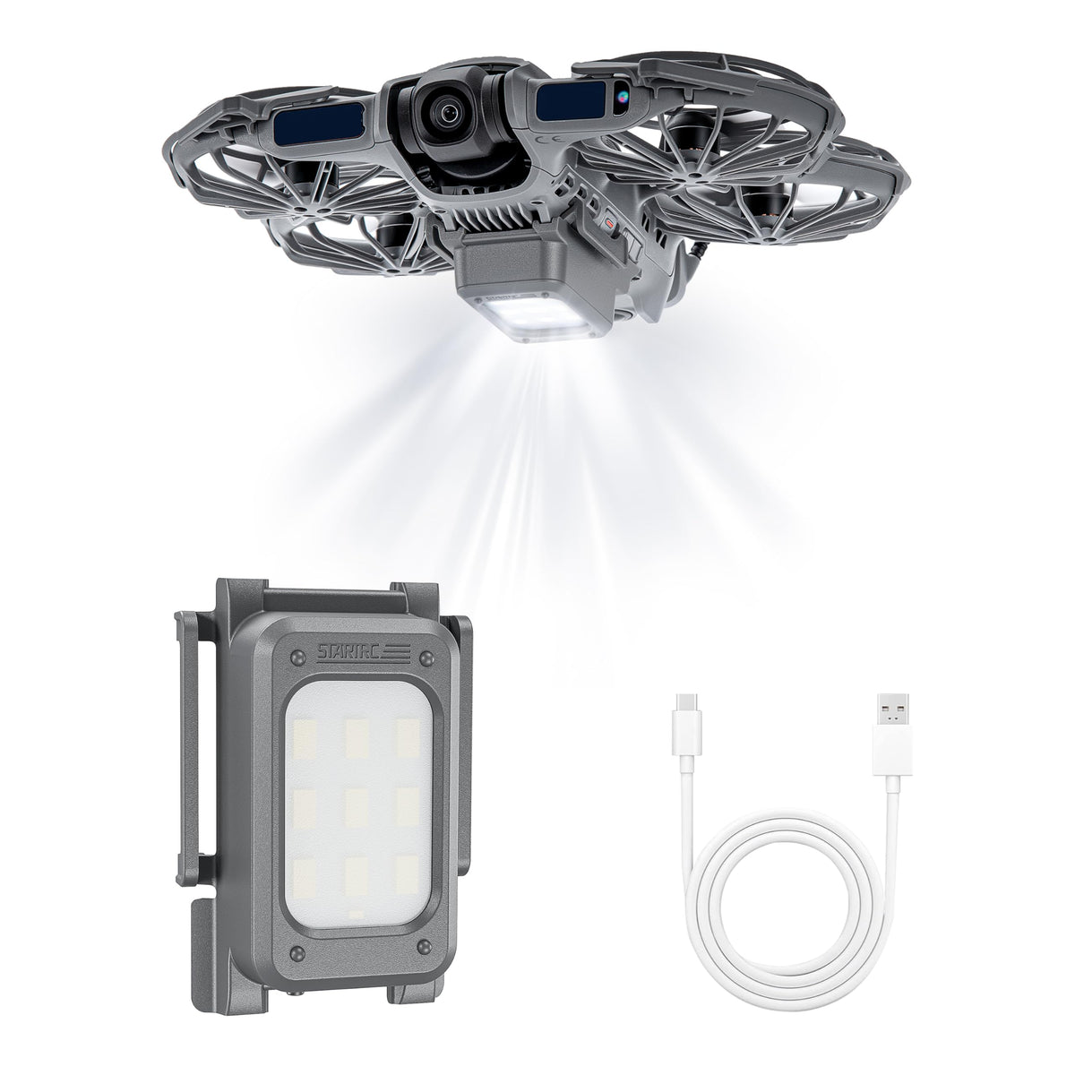 STARTRC Neo 2 lighted landing gear top view showing added height and stability