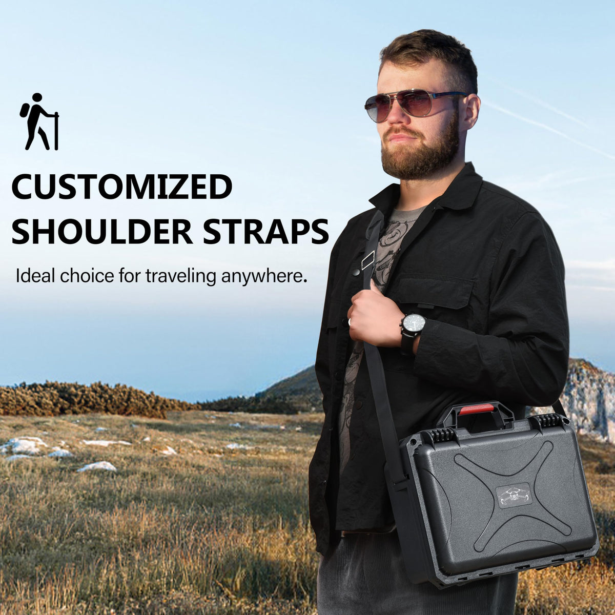 STARTRC PHOTO case includes accessories organizer for charging hub and cables.
