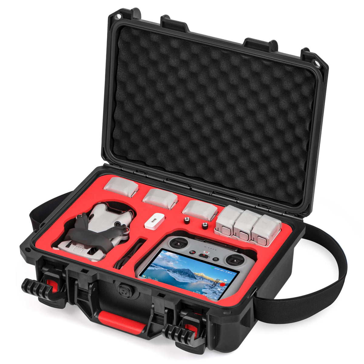 STARTRC PHOTO Mini 4 Pro case keeps drone, RC, and batteries organized for easy transport.