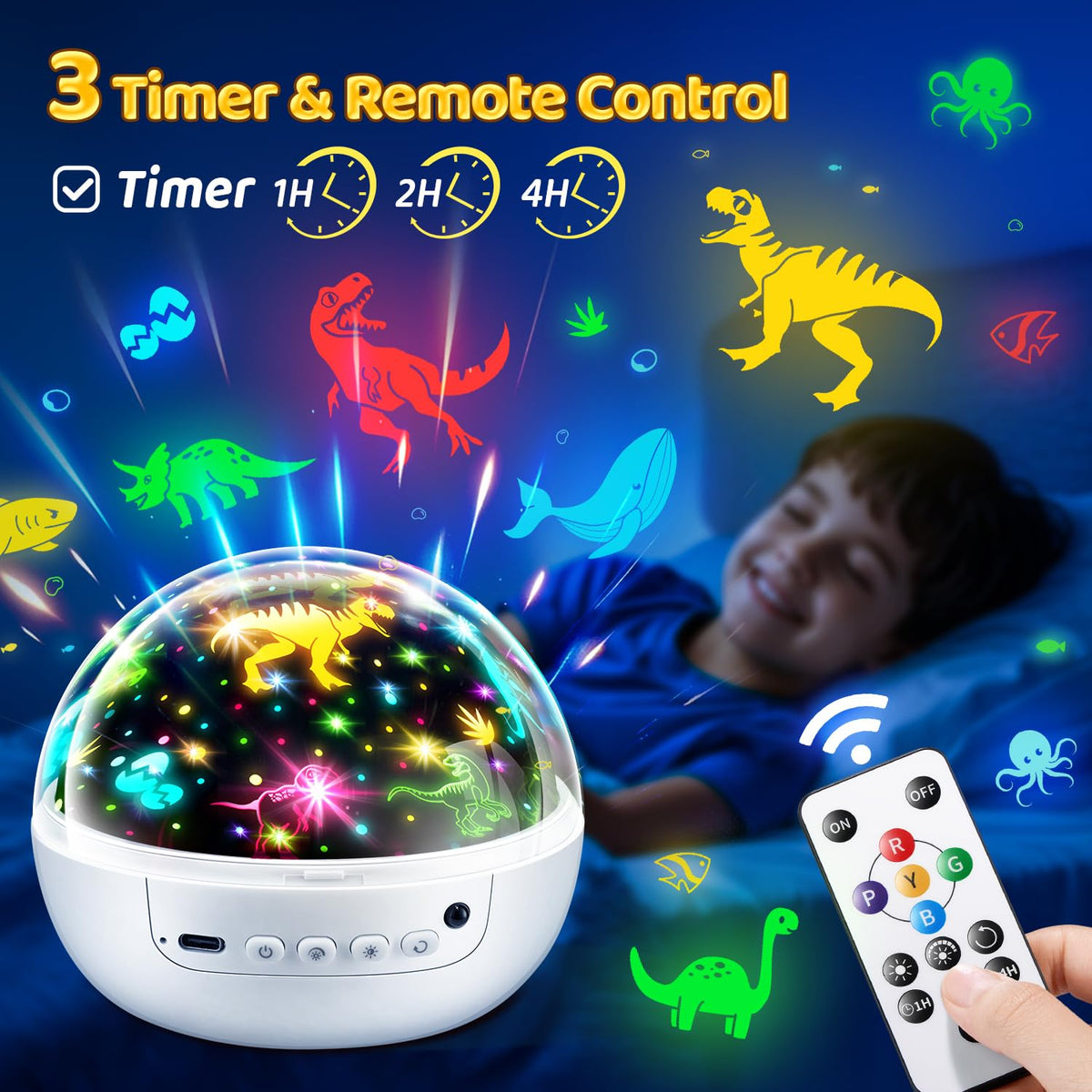 Staryou projector features adjustable brightness for bedtime comfort.