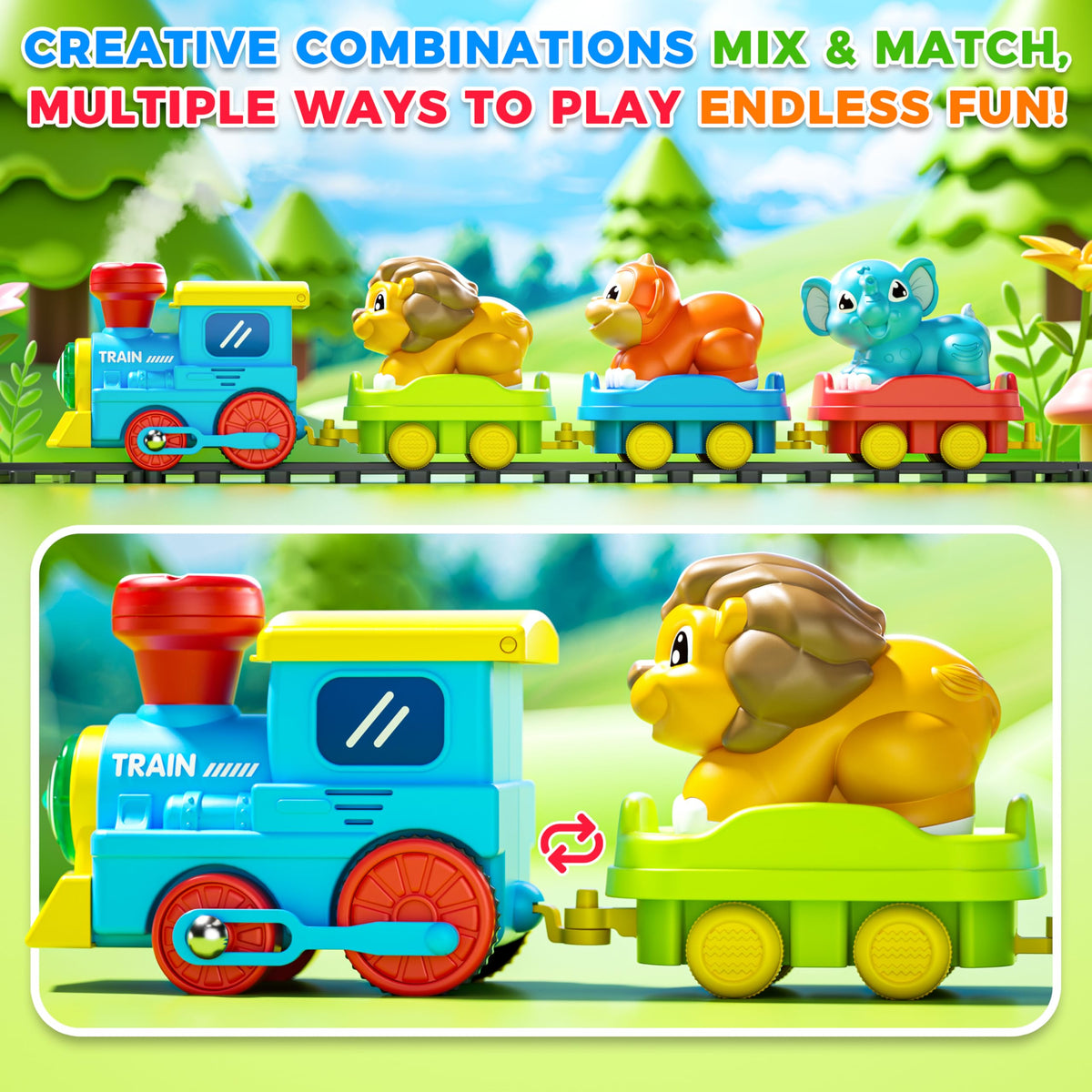 Stay Fun gorilla car on track for interactive pretend play.