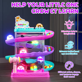 Stay Fun 2-in-1 rolling ball car ramp side view emphasizes hands-on grip