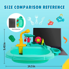 STBEIMEIMY water table showing 360-degree faucet in action for hands-on learning