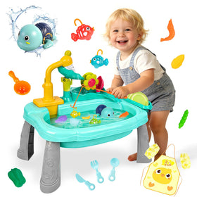 STBEIMEIMY mini water table with running water for sensory play and fine motor skills