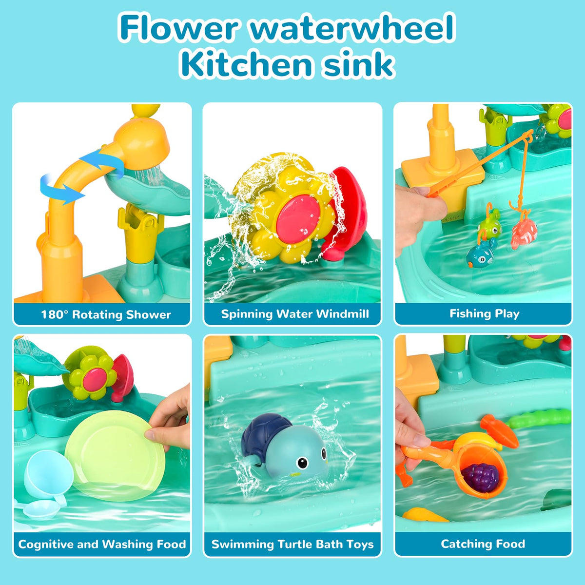 STBEIMEIMY compact water table with safe rounded edges for toddlers