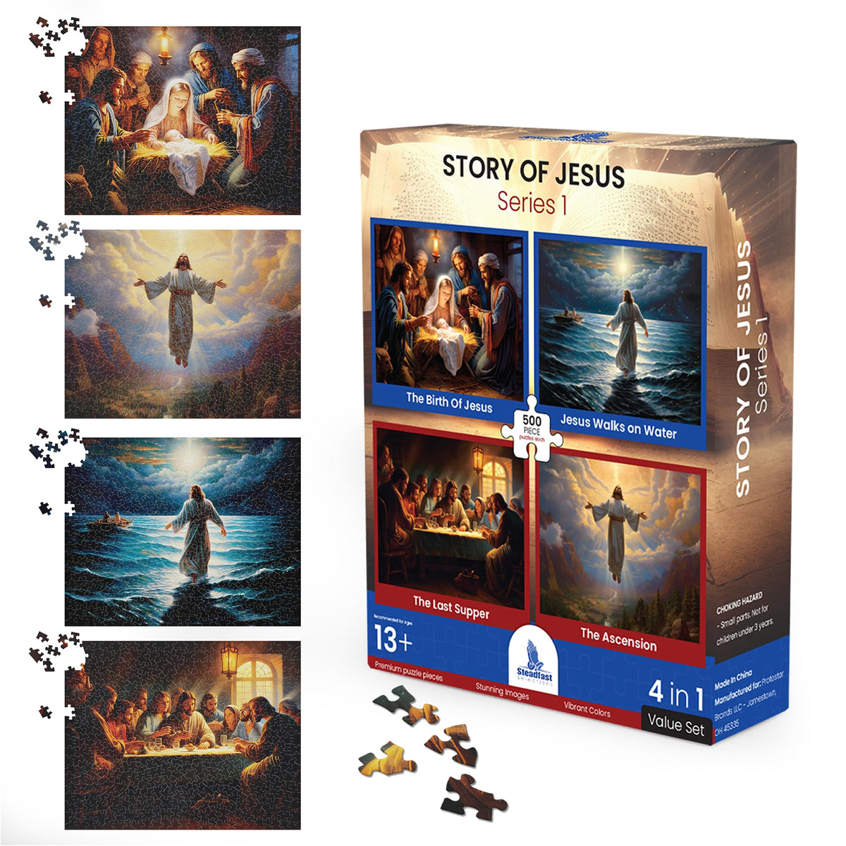 Steadfast Selections peaceful woods puzzle with verse for cozy family puzzle night.