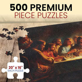 Steadfast Selections river meadow puzzle with verse for calming, focused puzzle sessions.