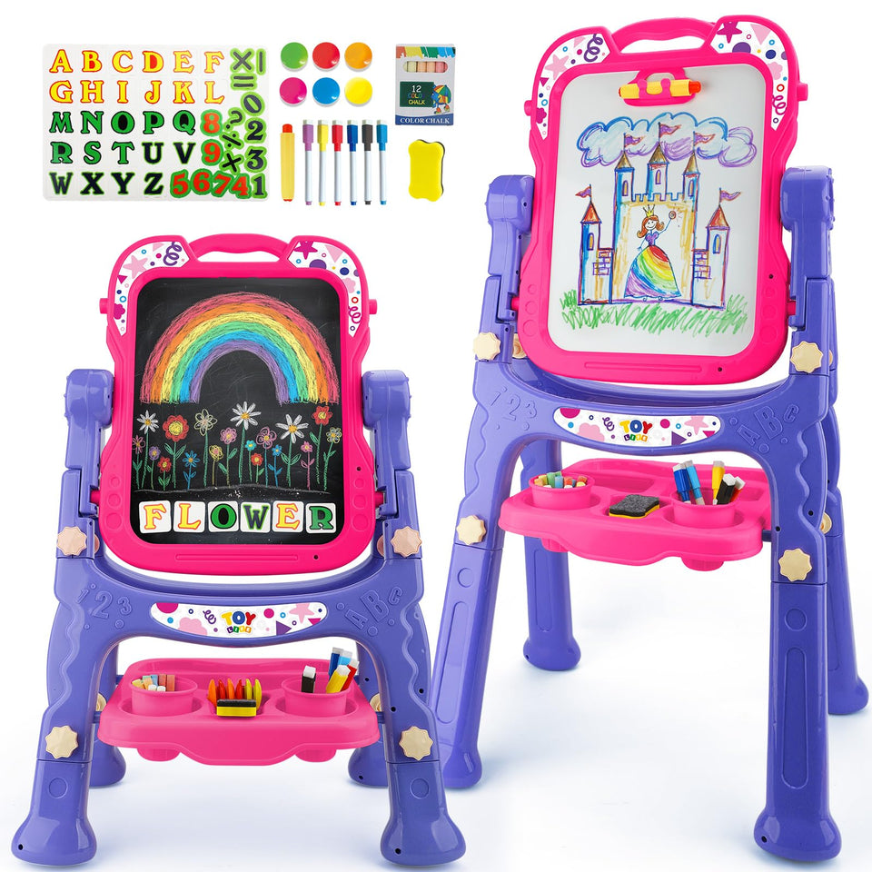 STEAM Life Art Easel double-sided chalkboard and whiteboard for kids' creativity