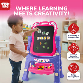 STEAM Life Art Easel includes dry erase eraser for quick cleanups