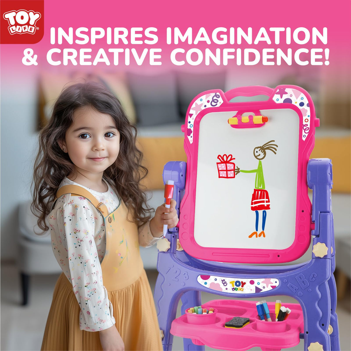 STEAM Life Art Easel rotatable chalkboard for flexible layouts