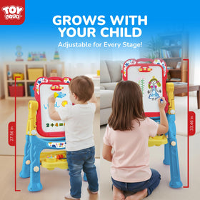 STEAM Life Large Easel rotatable magnetic board supports chalk and dry erase artwork