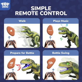 STEAM Life RC dinosaur remote control for easy handling.
