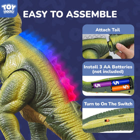 STEAM Life RC dinosaur roars during action-packed playtime.