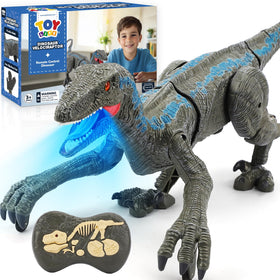 STEAM Life Velociraptor walking toy boosts imaginative play with realistic movement.