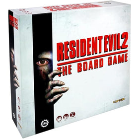 Steamforged's Resident Evil 2 board game cover with atmospheric art for immersive play.