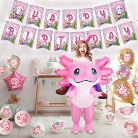 Stegosaurus inflatable axolotl costume kid back view with full coverage