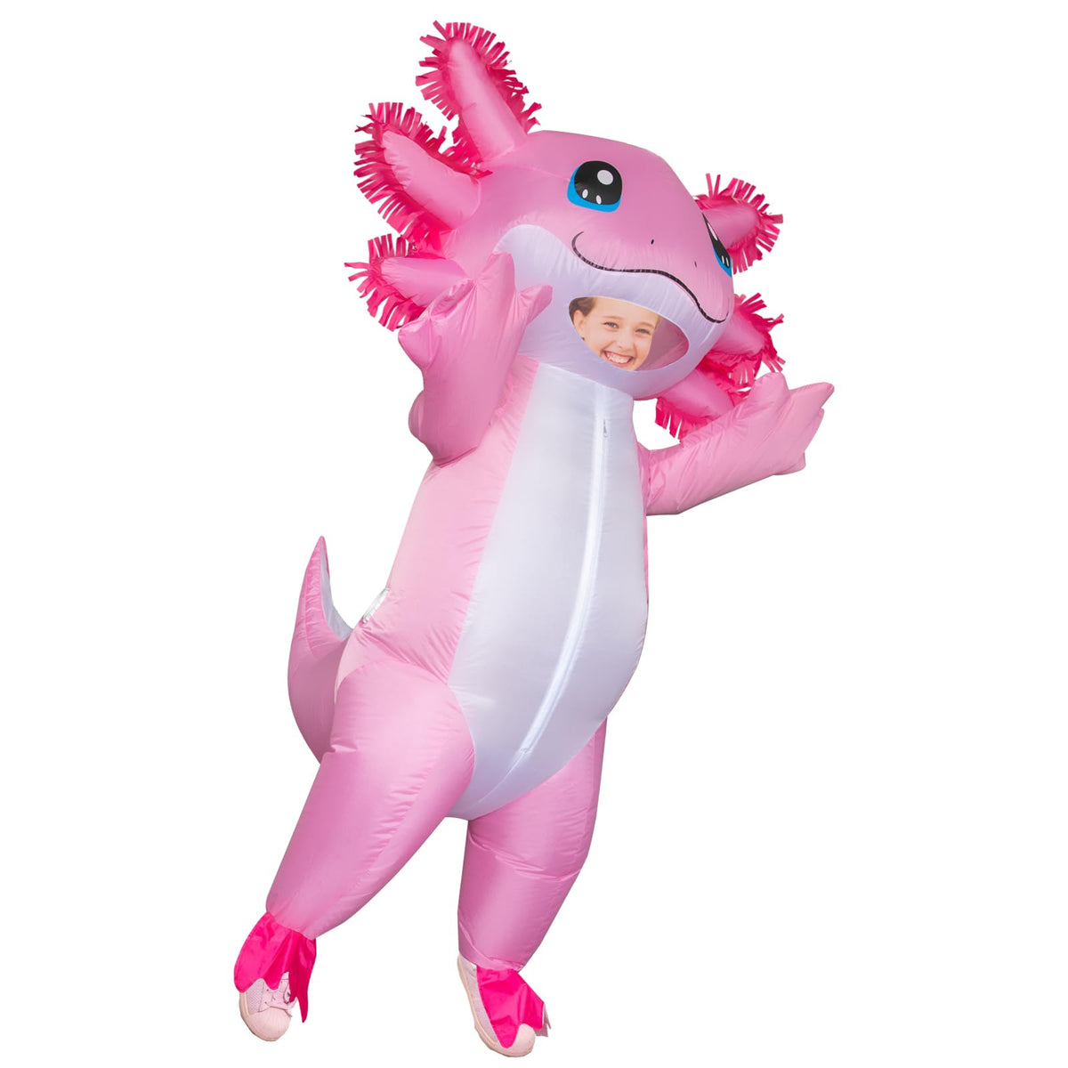 Stegosaurus inflatable axolotl costume kids full dress view for comfortable wear