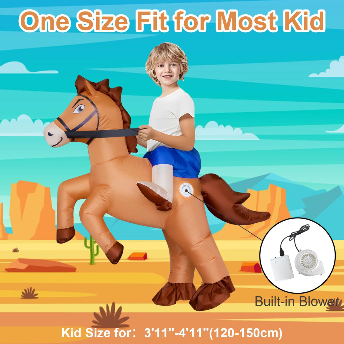 Stegosaurus inflatable horse costume side view showing easy movement for dancing