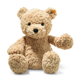 Steiff Jimmy Teddy Bear in light brown plush ready for bedtime cuddles.