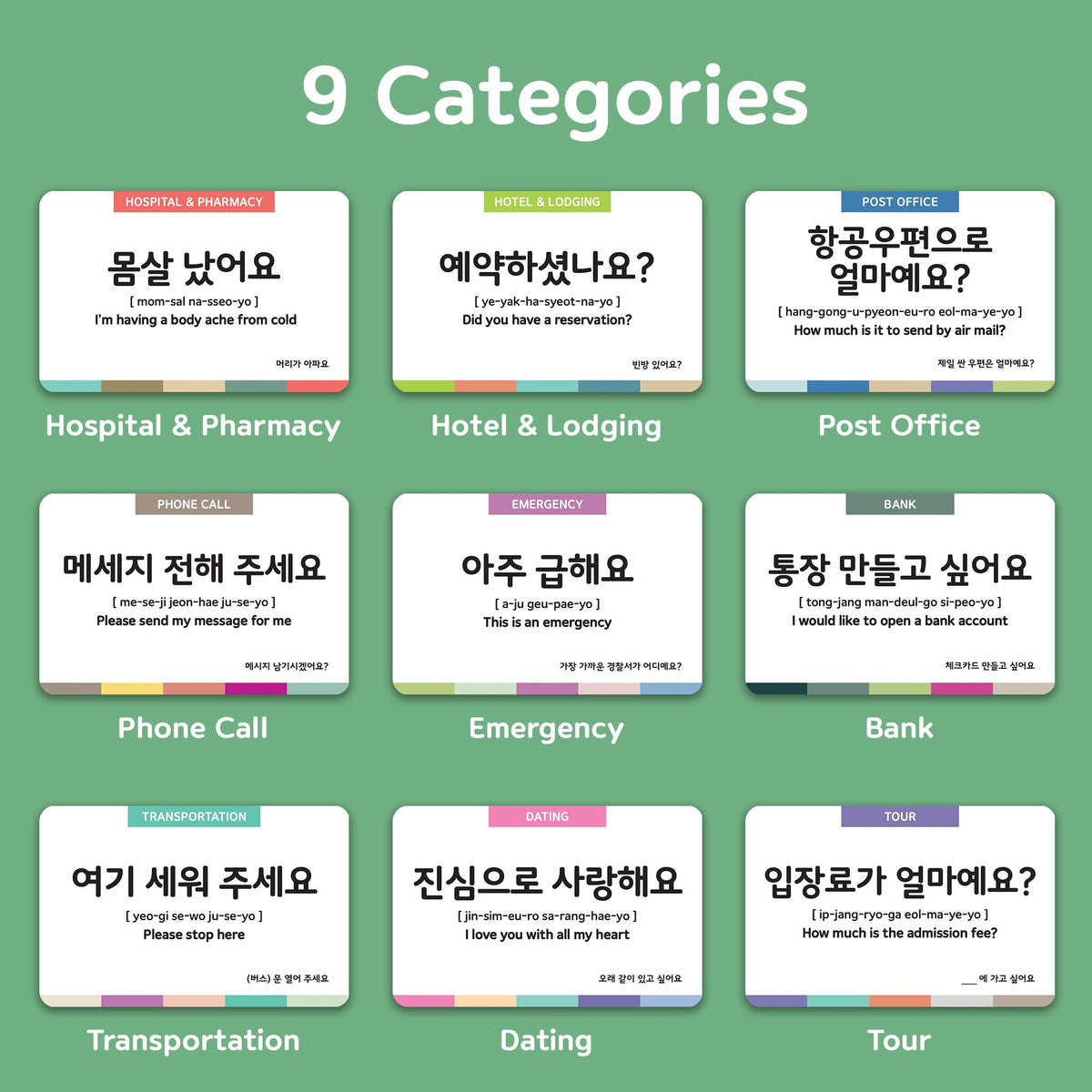 Stellarsol Korean flashcards durable 400gsm cardstock — premium feel for long-term study