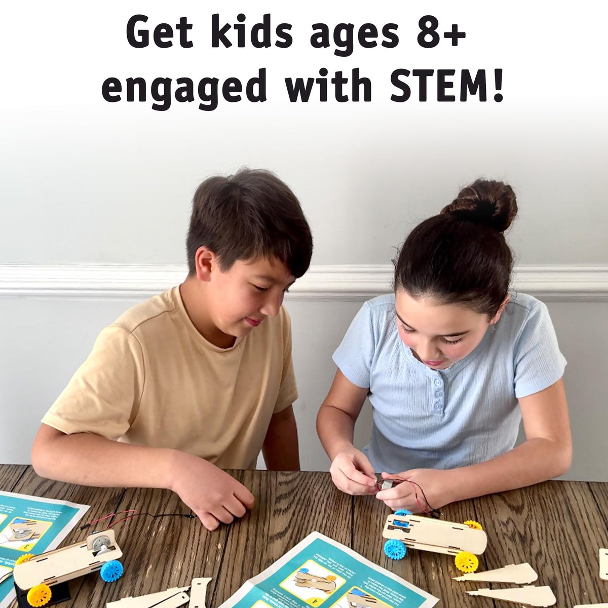 STEM Inventions DIY solar car assembly with pre-cut parts.
