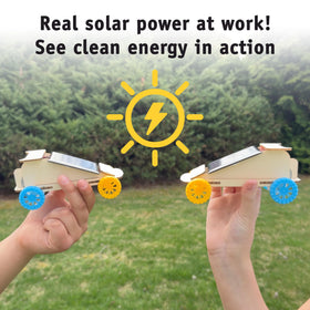 STEM Inventions kid-safe wooden car components for classroom use.