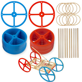 STEM Inventions large wheels and axles set for durable, reusable project vehicles