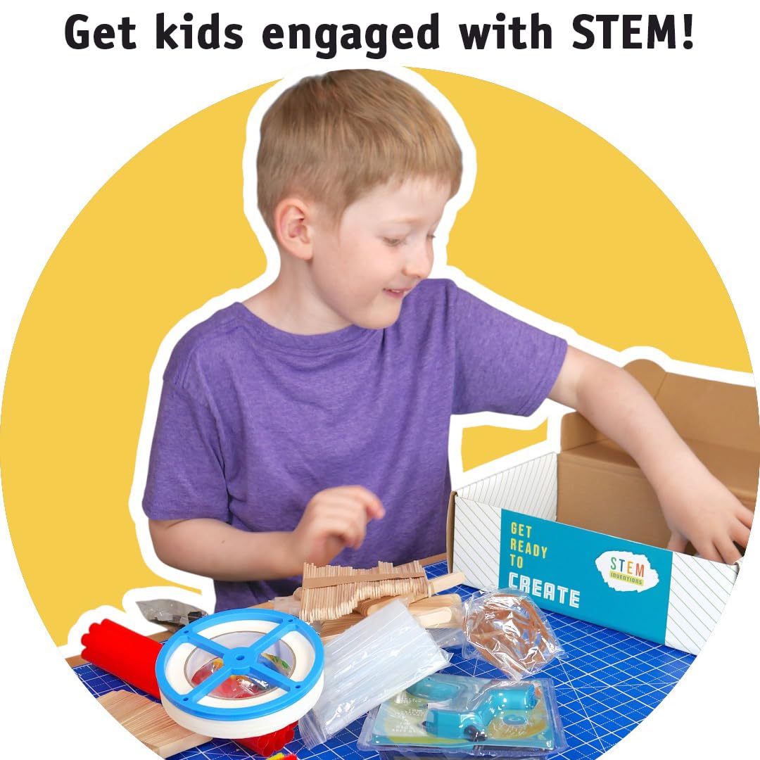 STEM Inventions kit components variety laid out for multiple build options.