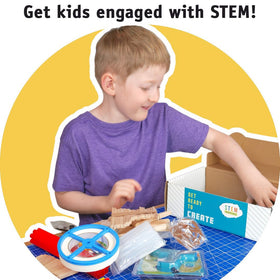 STEM Inventions kit components variety laid out for multiple build options.