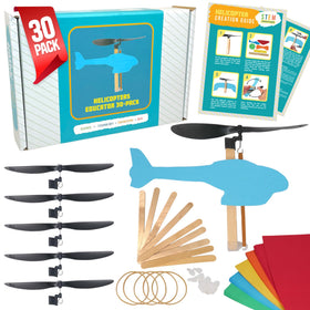 STEM Inventions Rubber Band Helicopter Kit – 30-build set for classroom hands-on STEM learning.