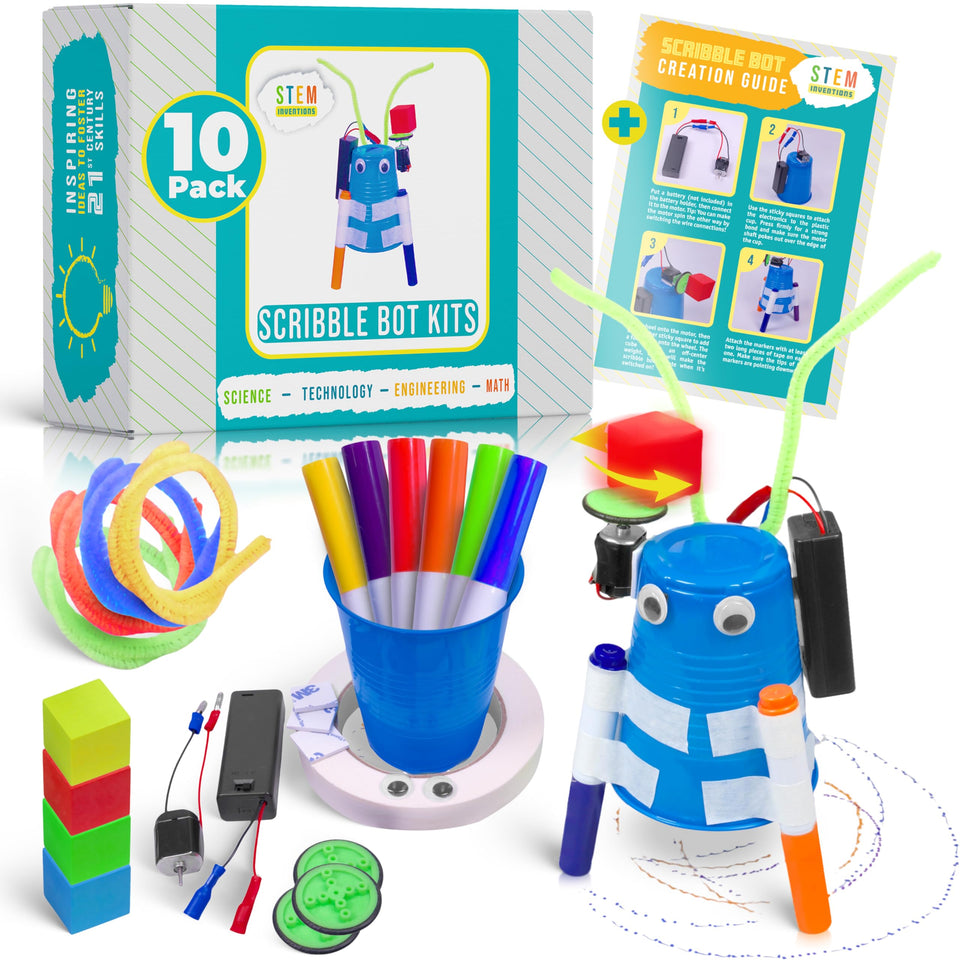 STEM Inventions Scribble Bot Kit front view for classroom use and exploration