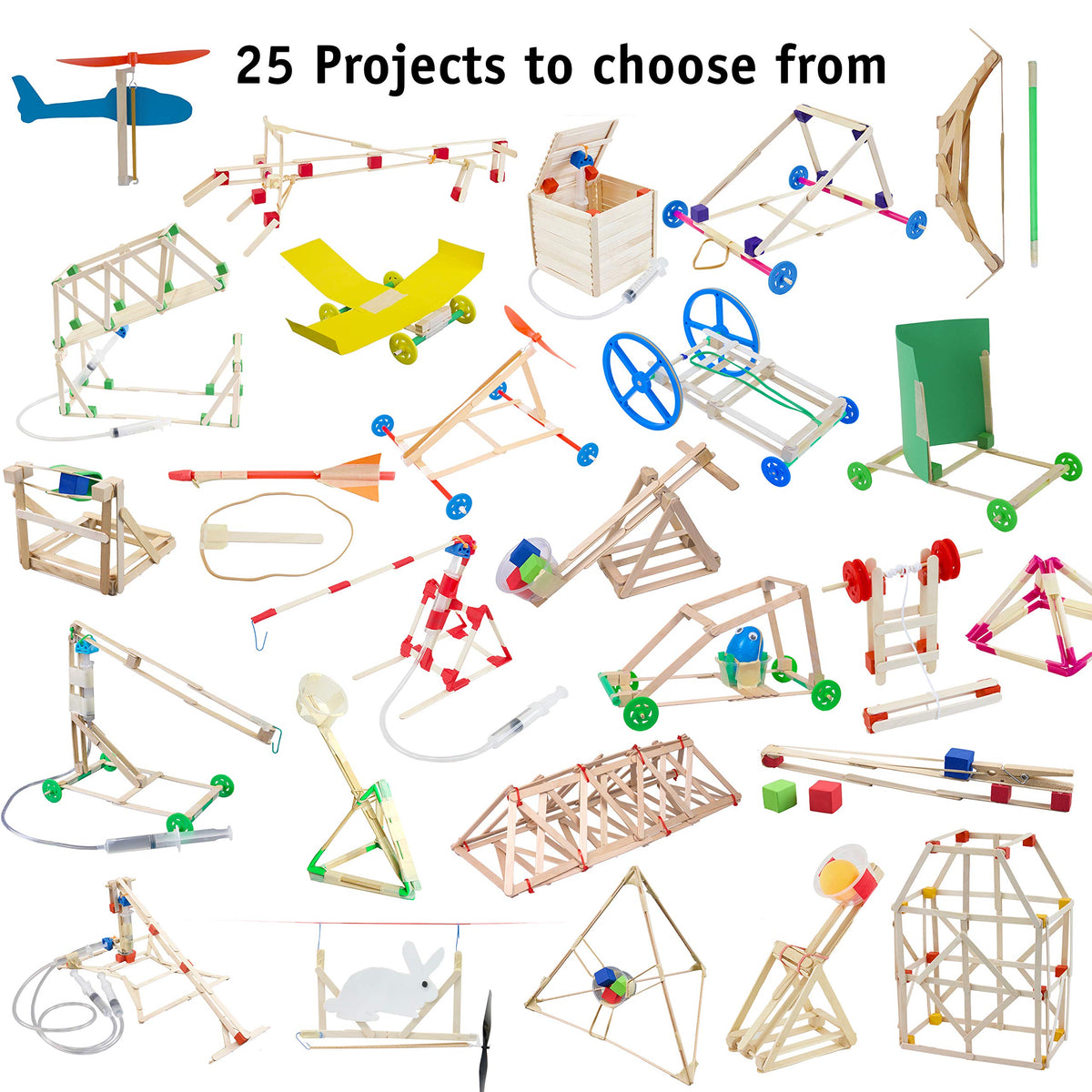 STEM Inventions STEM Craft Kit project ideas spread out for planning hands-on projects.