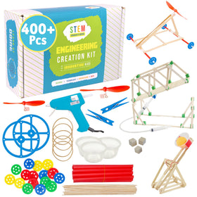 STEM Inventions STEM Craft Kit unboxing reveals colorful components for classroom exploration.