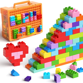 STEM MATCH 97PCS blocks with storage box encourage organized play and creativity.