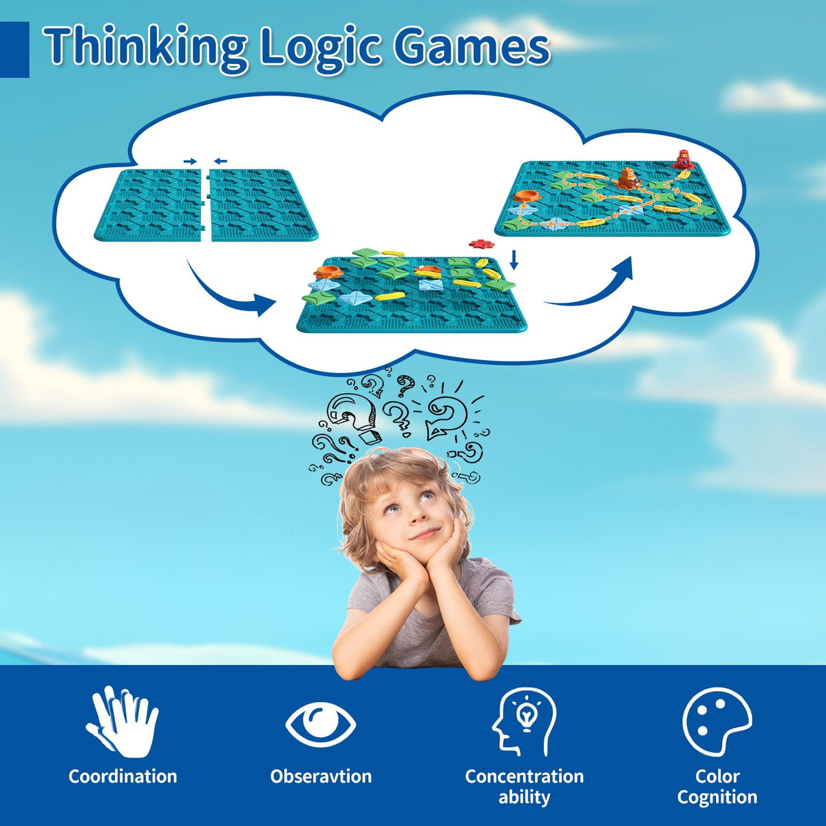 Durable thick plastic construction from STEM MATCH withstands active play.