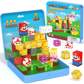 STEM MATCH mini magnetic blocks in a portable travel box for on-the-go play