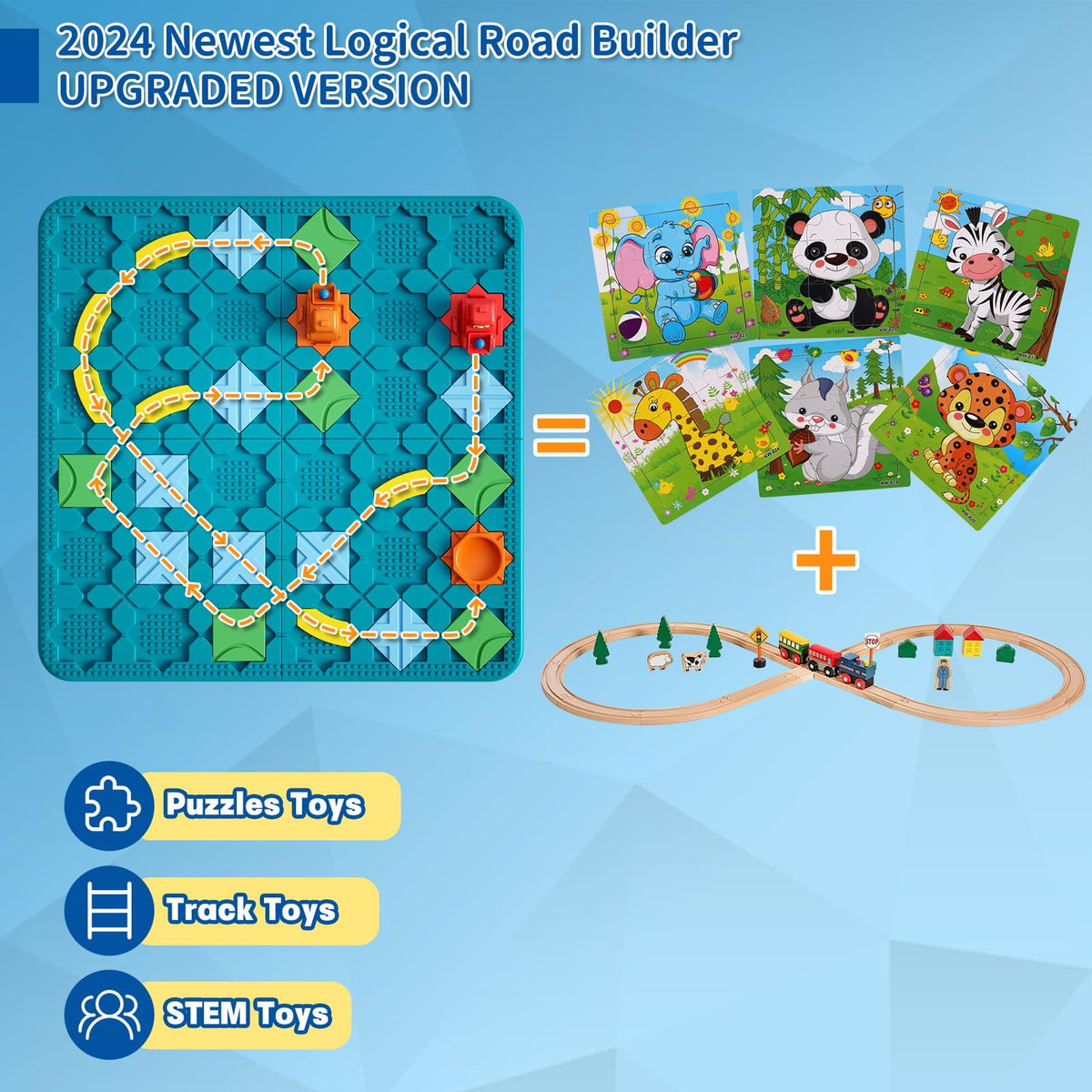 Portable STEM MATCH learning kit fits a compact carrying case for on-the-go play.