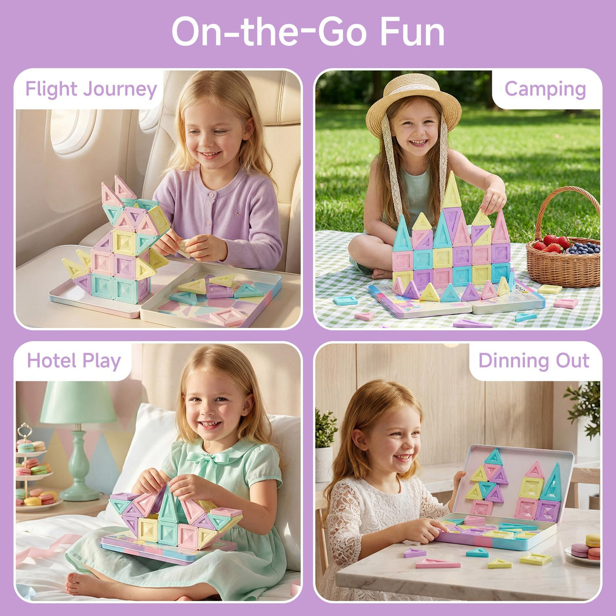 STEM MATCH Travel tin box opens into a large magnetic baseboard for creative building.